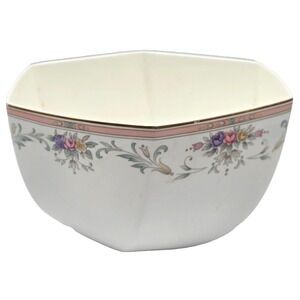 Spring Crest by Christopher Stuart Hexagon Bone‎ China Serving Bowl 7 1/8" x 4"